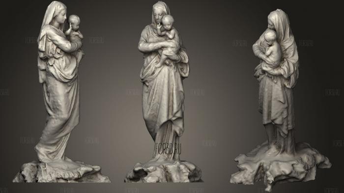 Madonna and child stl model for CNC